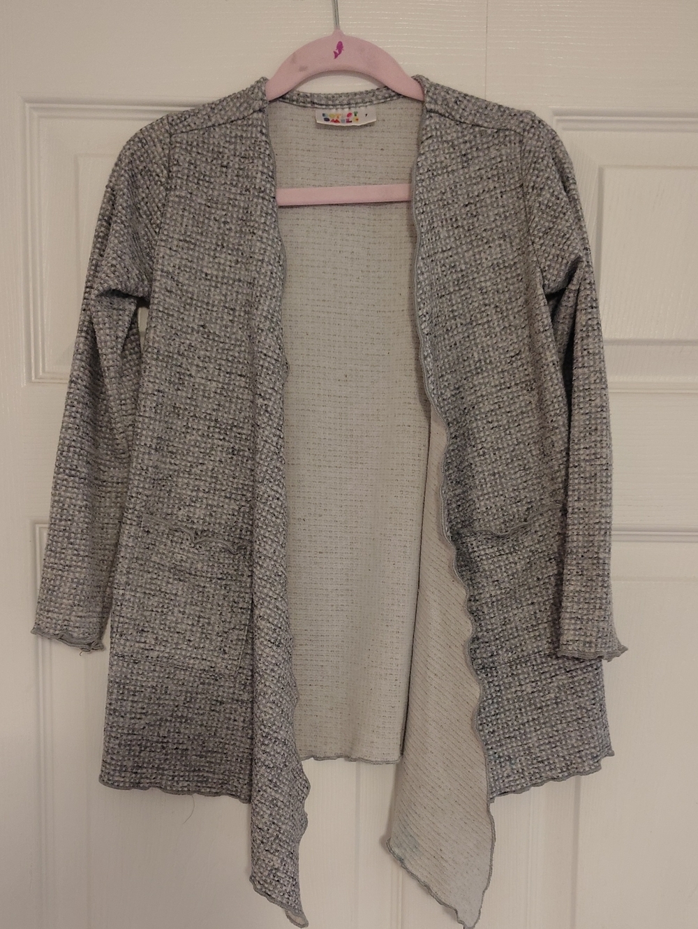 Light Gray Open-Front Kid's Light Cardigan